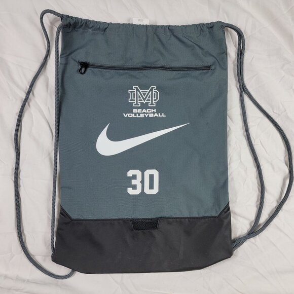 Nike DM Beach Volleyball Gray Drawstring Backpack Lightweight Gym Travel Casual - Picture 1 of 7